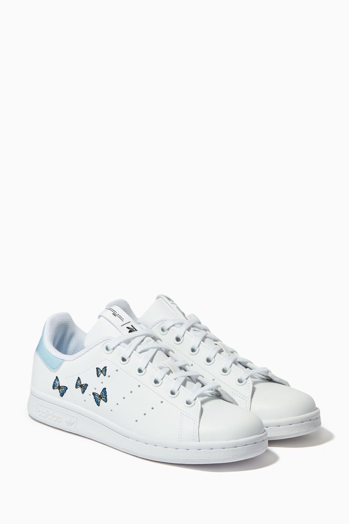 

Butterfly Stan Smith Sneakers in Primegreen Leather, White