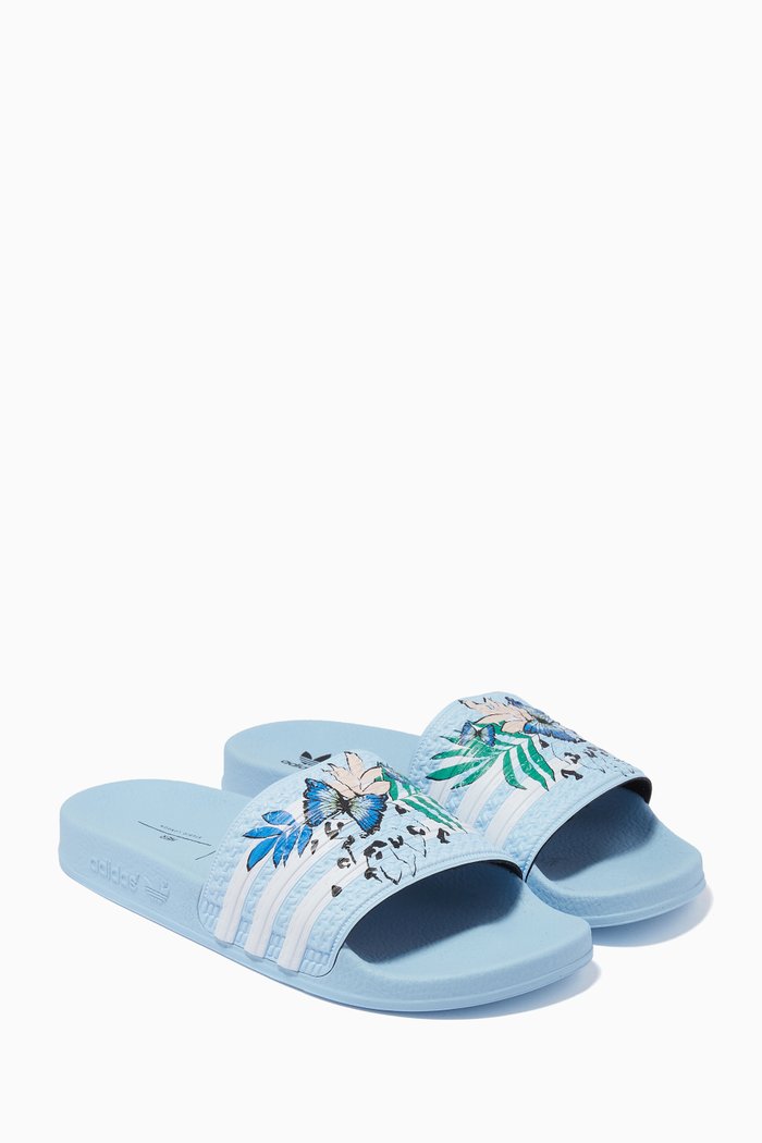 

x HER Studio London Adilette Boost Slide Sandals in PU, Blue