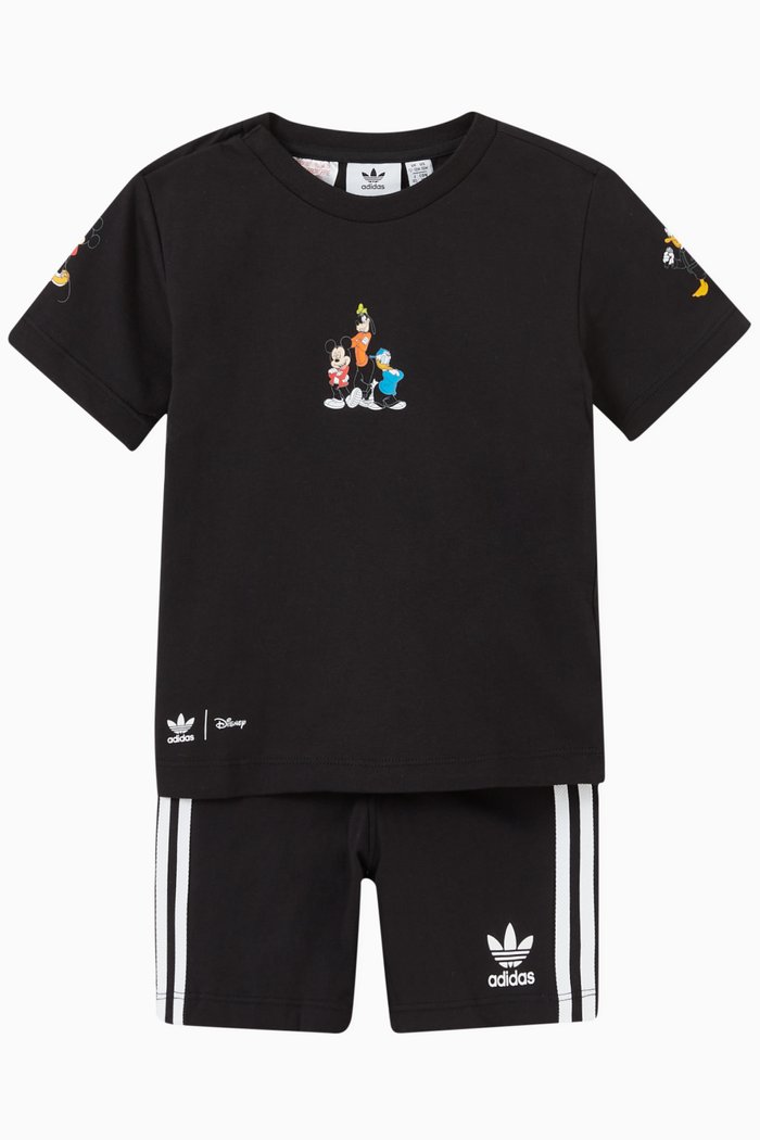 

x Disney Mickey & Friends T-shirt & Shorts Set in Jersey, Black