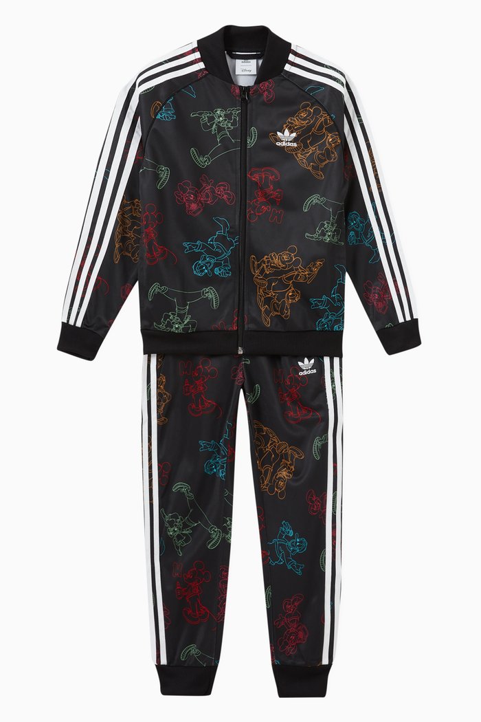

x Disney Mickey & Friends SST Tracksuit in Primegreen Tricot, Black