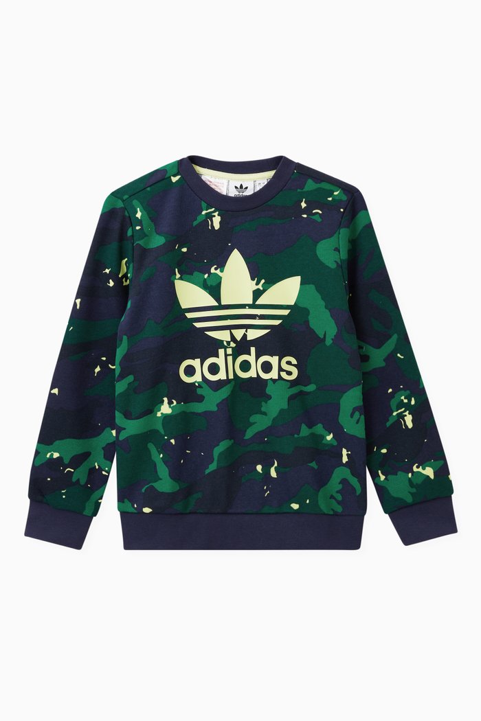 

Trefoil Camo Sweatshirt in French Terry, Multicolour