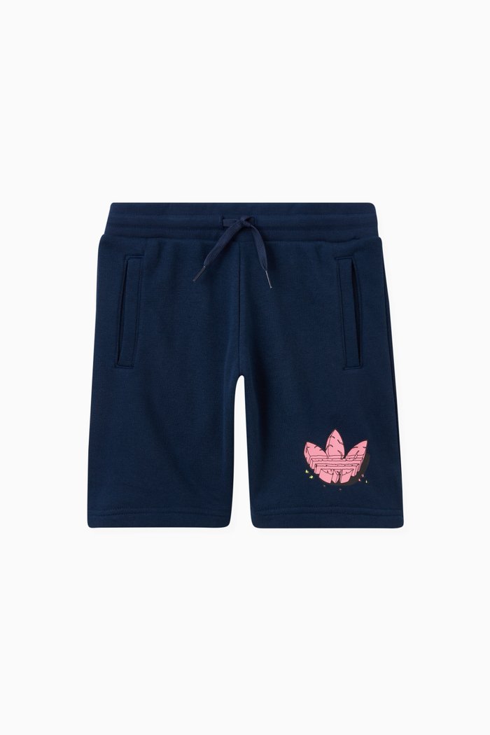 

Funny Dino Graphic Shorts in French Terry, Blue