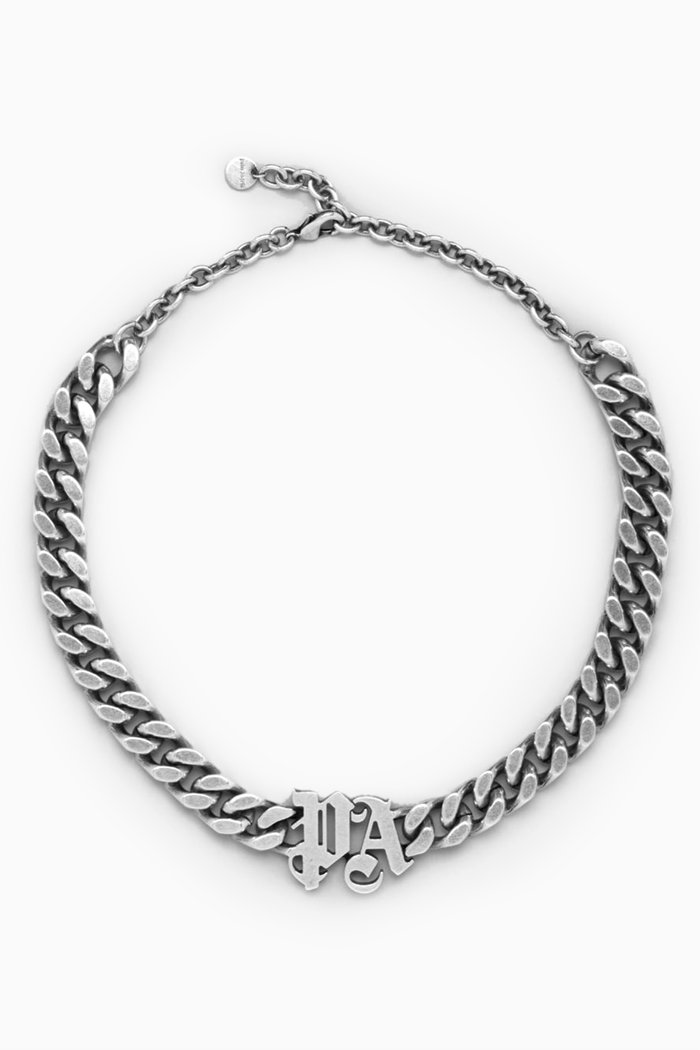 

PA Logo Chain Necklace in Brass, Silver