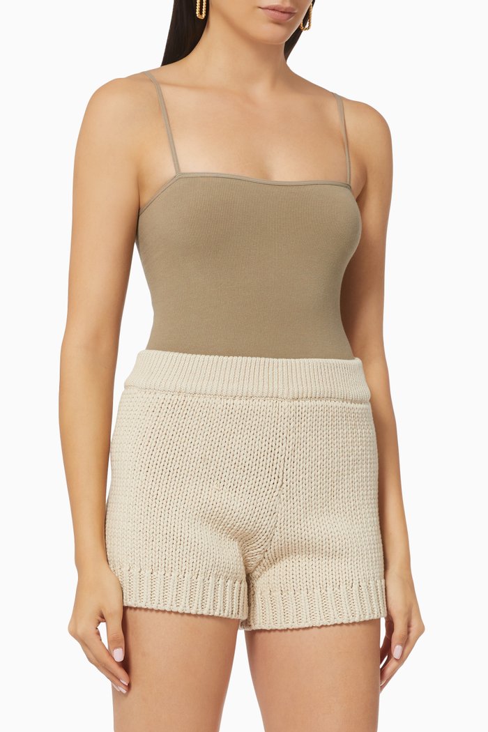 

Skinny Strap Seamless Bodysuit, Grey