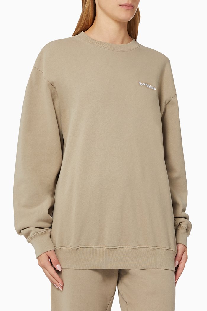 

Serif Logo Crewneck Sweatshirt in Cotton, Grey