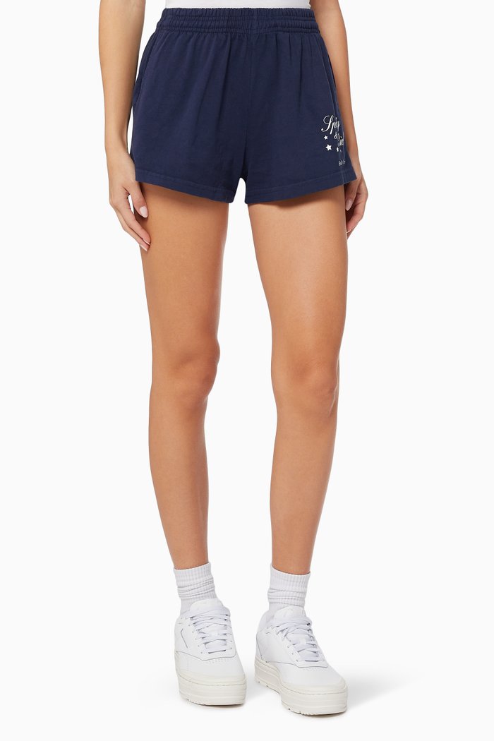 

Stars Health Crew Disco Shorts in Cotton, Blue