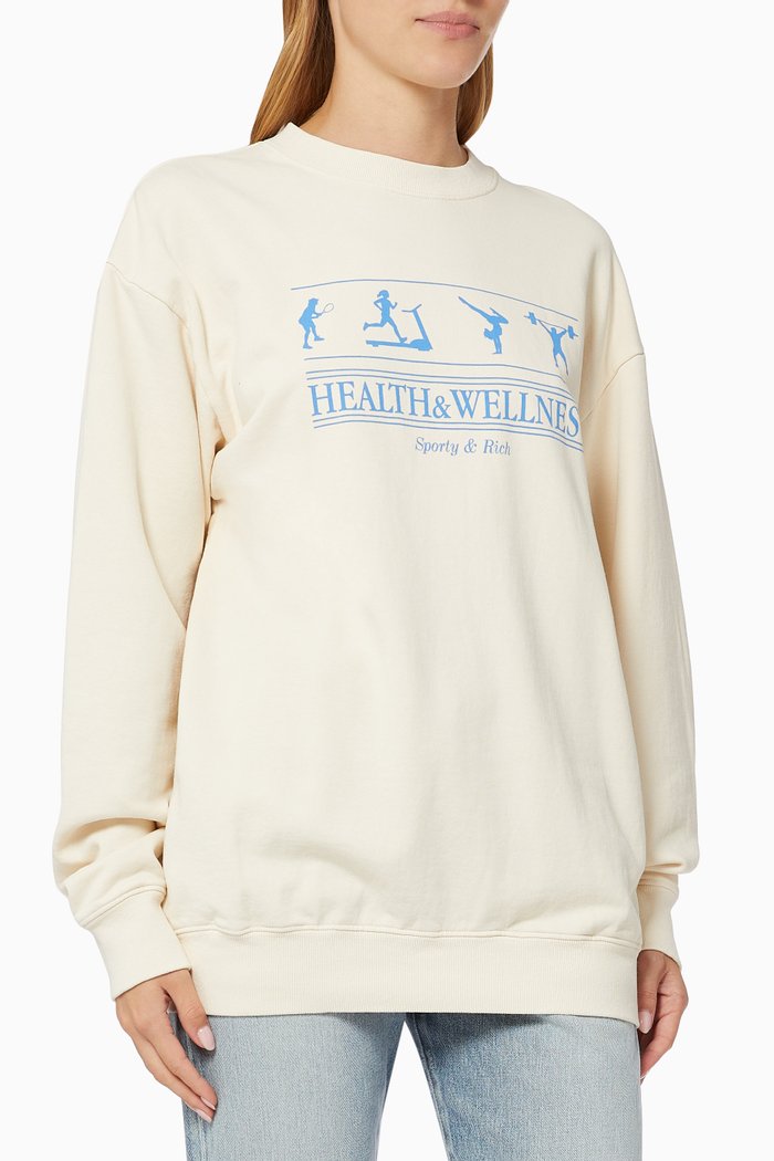 

Health & Wellness Crewneck Sweatshirt in Cotton, Neutral
