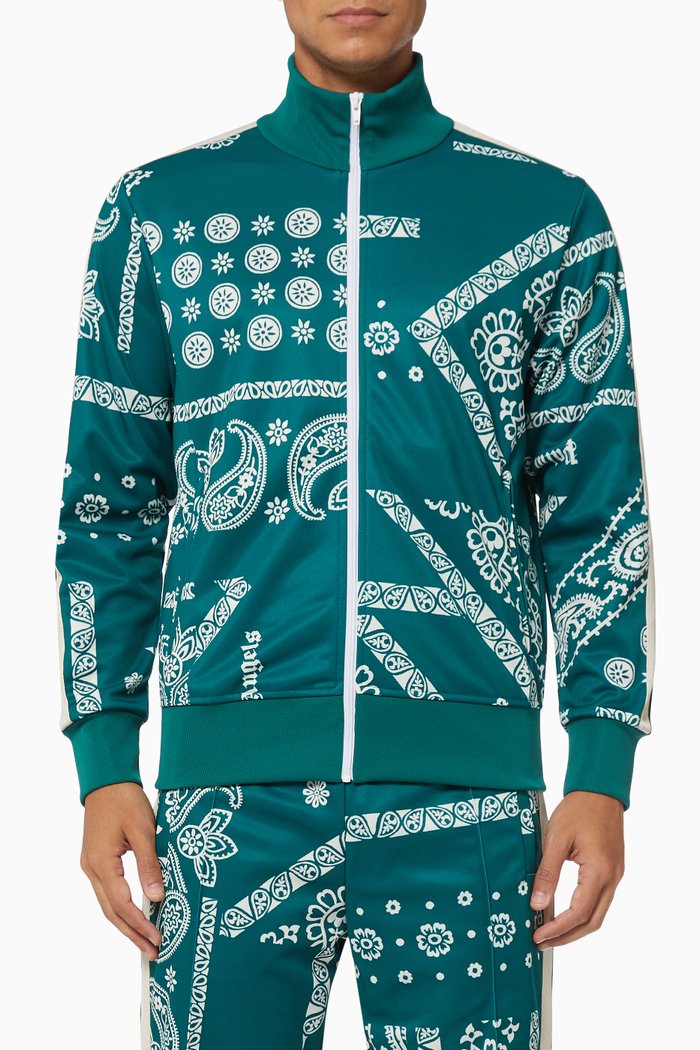 

Bandana Track Jacket in Technical Fabric, Green
