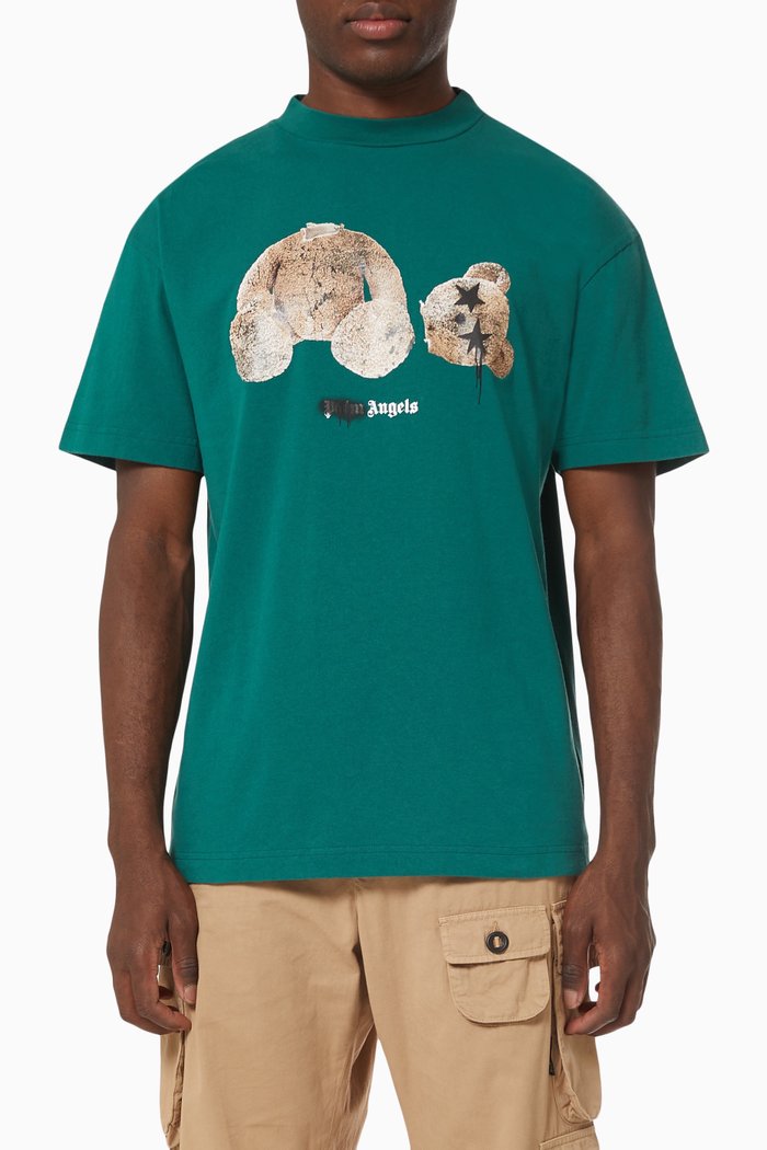 

Sprayed Bear T-shirt in Cotton Jersey, Green