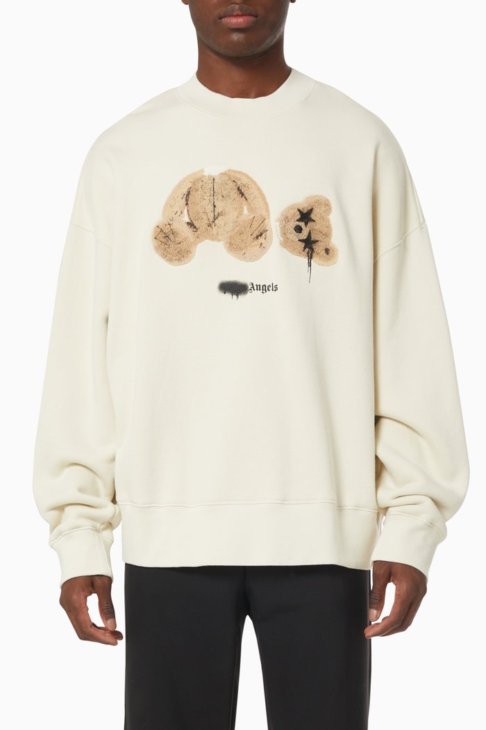 

Sprayed Bear Sweatshirt in Cotton Terry, Grey