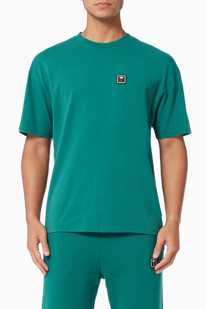 Palm Tree T-shirt in Cotton Jersey, Green