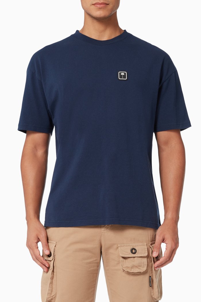 

Palm Tree T-shirt in Cotton Jersey, Blue
