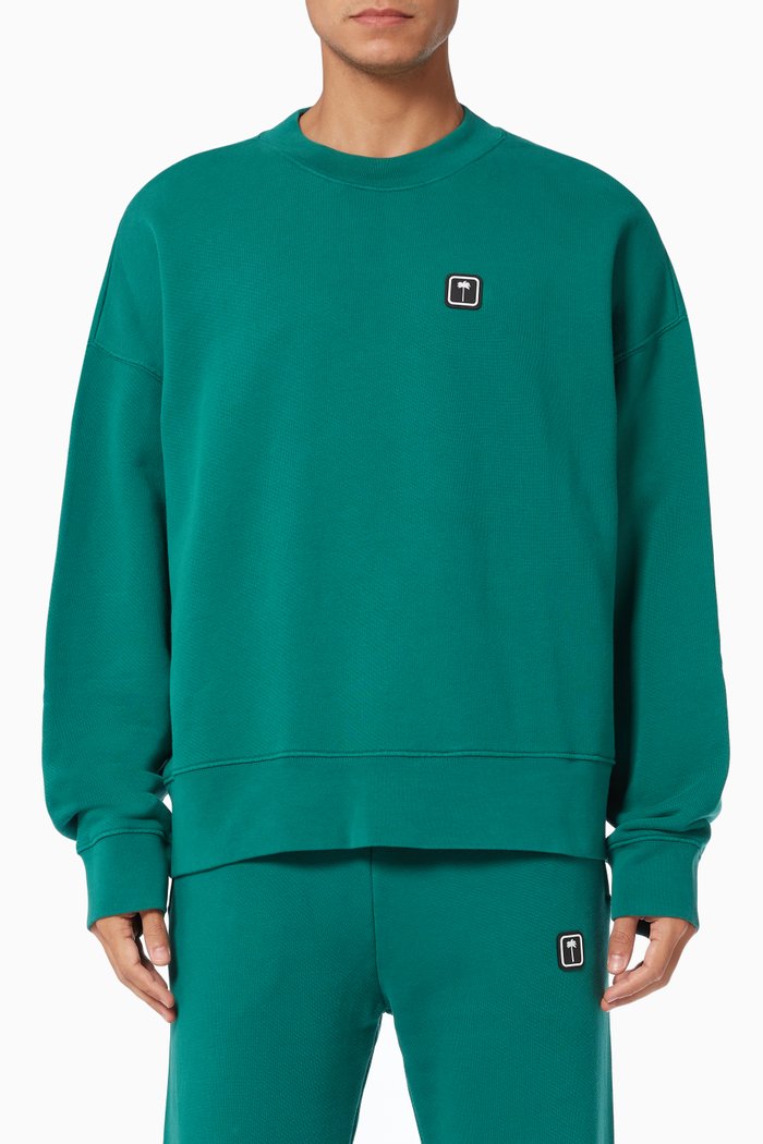 

Palm Tree Sweatshirt in Cotton Jersey, Green