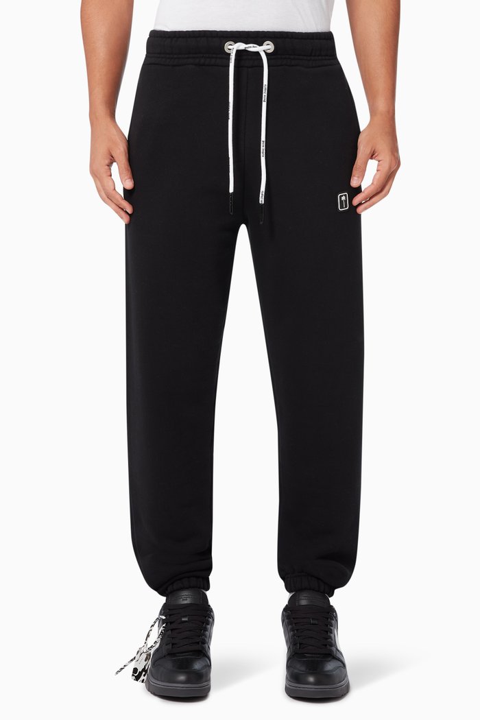 

Palm Tree Sweatpants in Cotton Jersey, Black