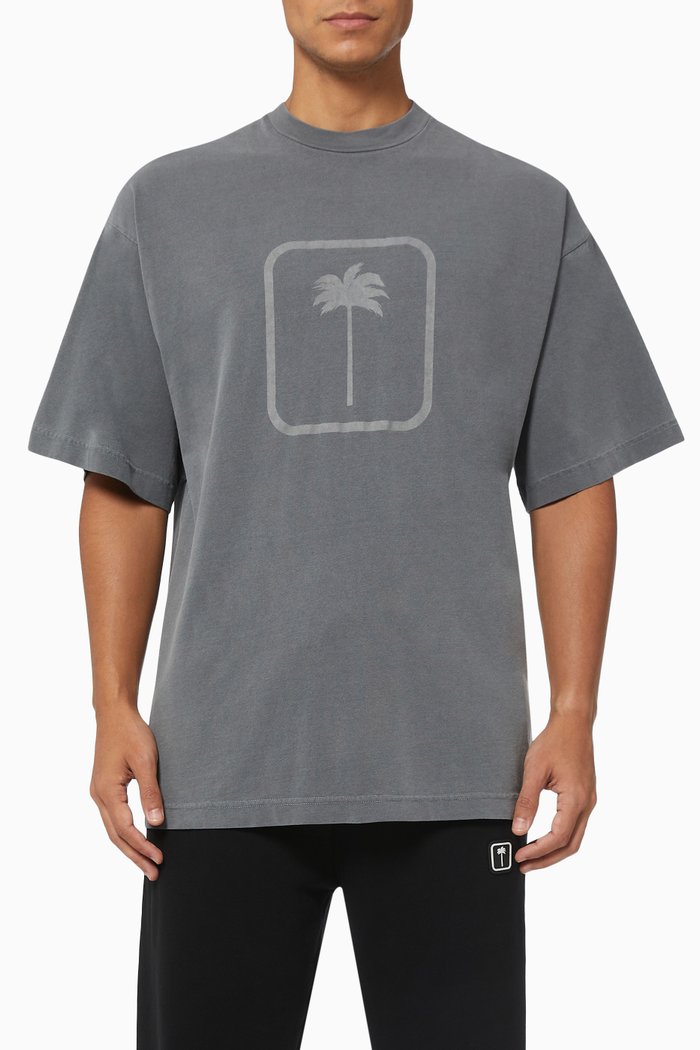Palm T-shirt in Cotton Jersey, Black