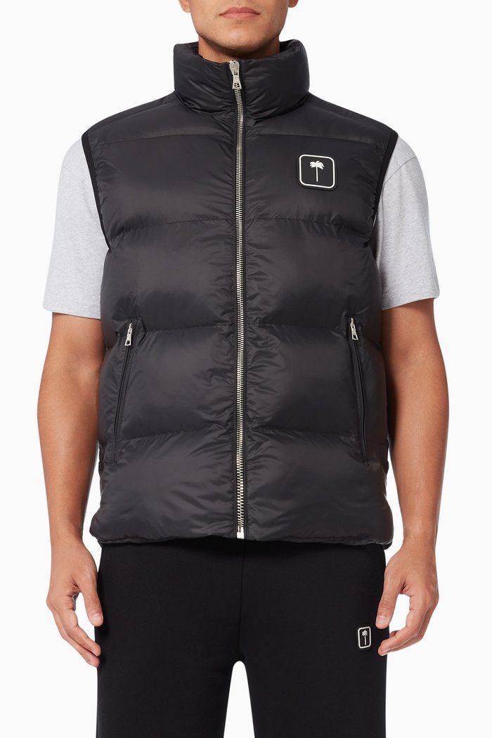 

Palm Tree Vest in Padded Nylon, Black