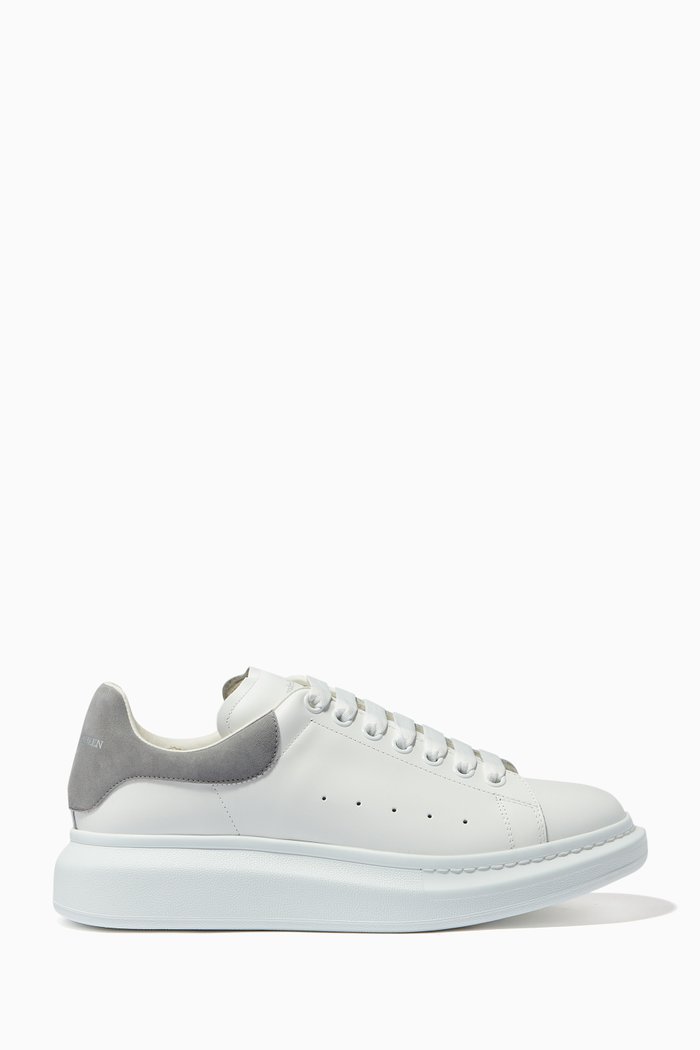 

Oversized Sneakers in Leather, Silver
