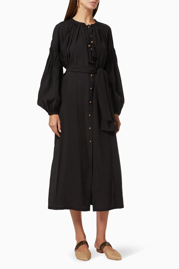 

Balloon Sleeve Tunic in Tencel, Black
