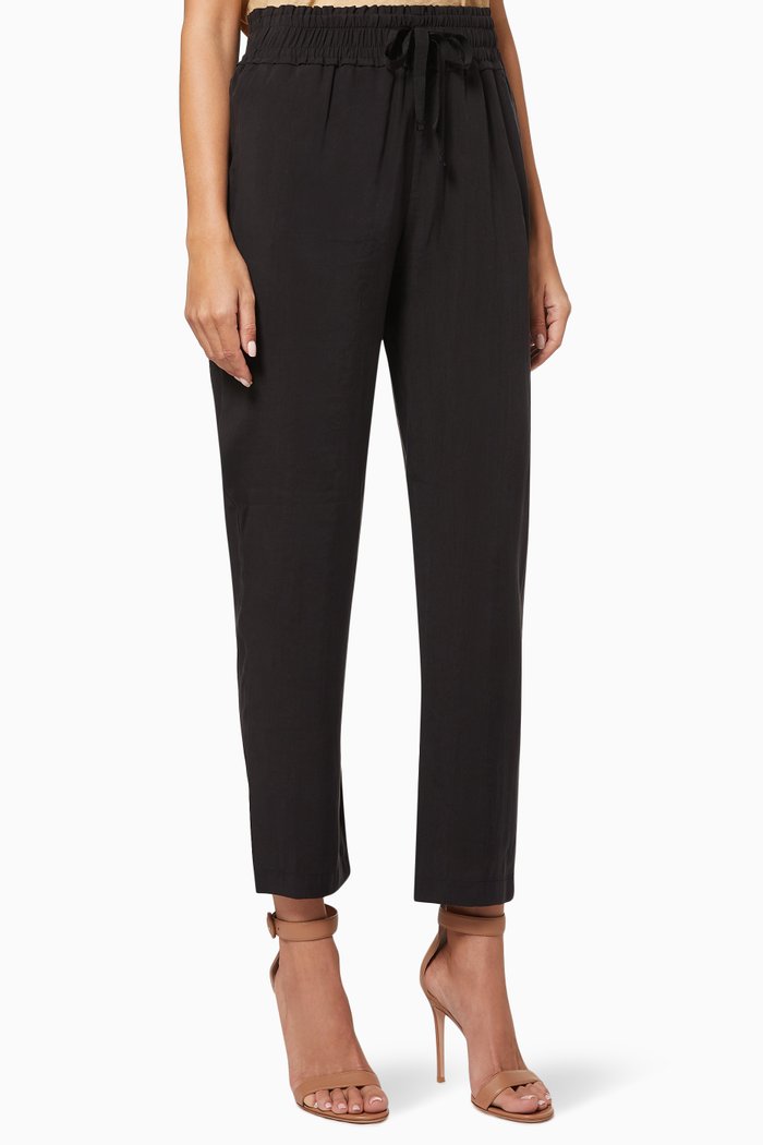 

Cropped Pants in Tencel, Black