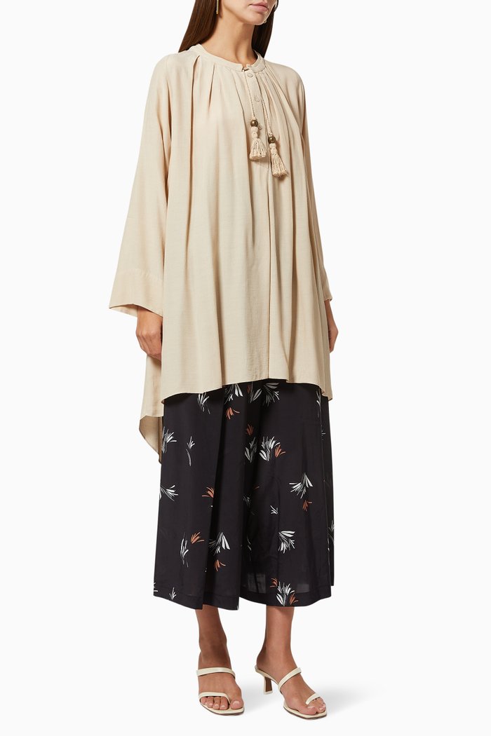 

High Low Tunic in Viscose, Neutral