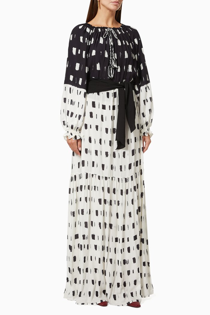 

Colour-block Maxi Dress in Viscose, Black