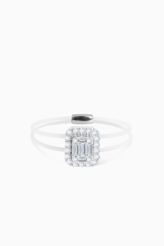 

Ariane Floating Ring with Diamonds in 18kt White Gold, Silver