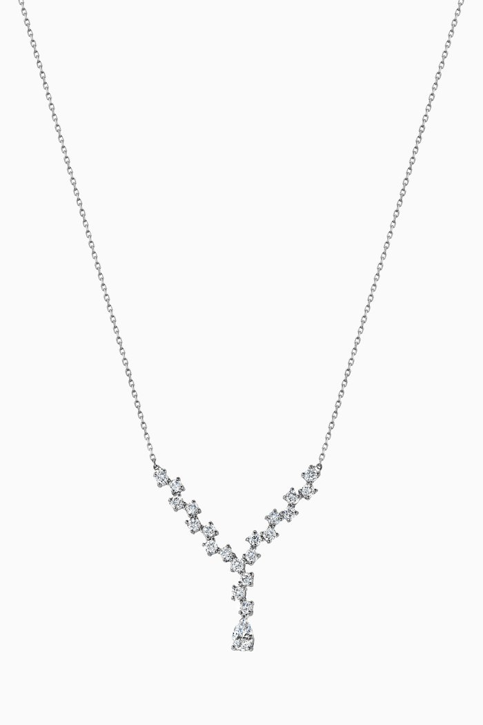 

Eleanor Necklace with Diamonds in 18kt White Gold, Silver