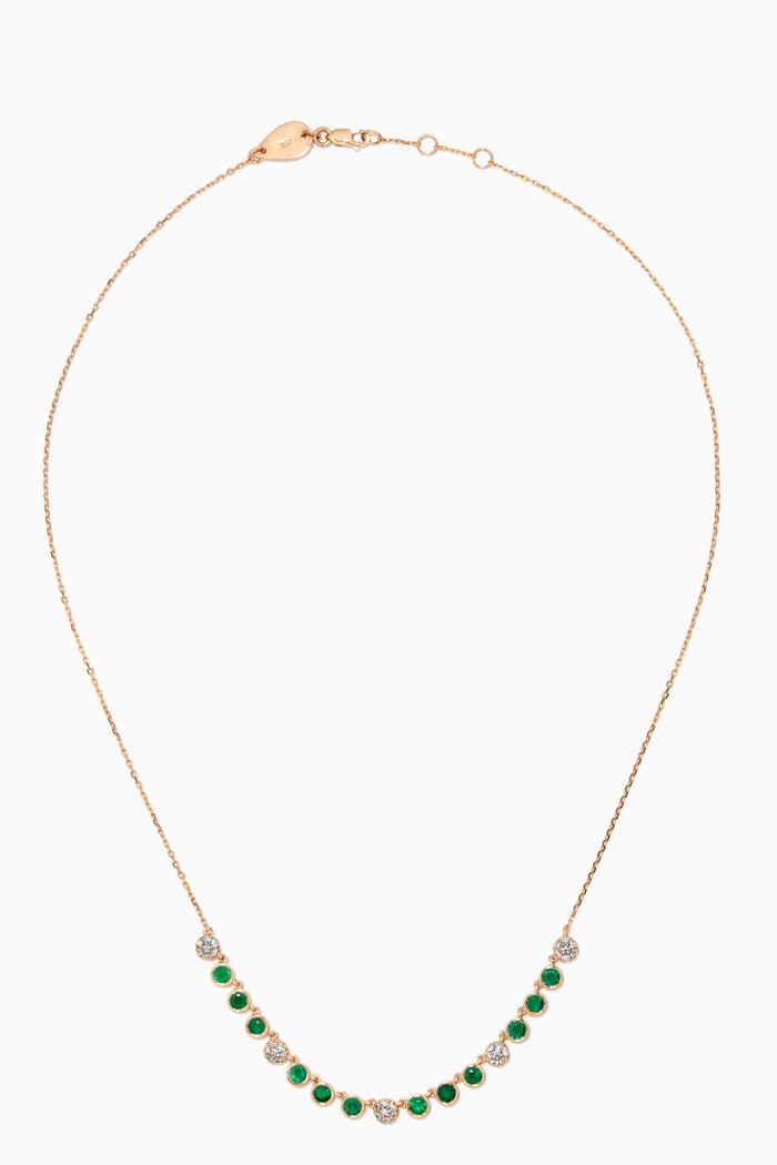 

Summer Necklace with Emeralds & Diamonds in 18kt Yellow Gold, Green