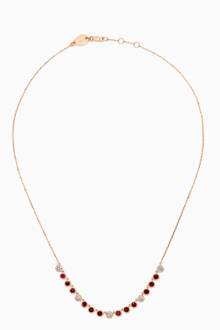 

Summer Necklace with Rubies & Diamonds in 18kt Yellow Gold
