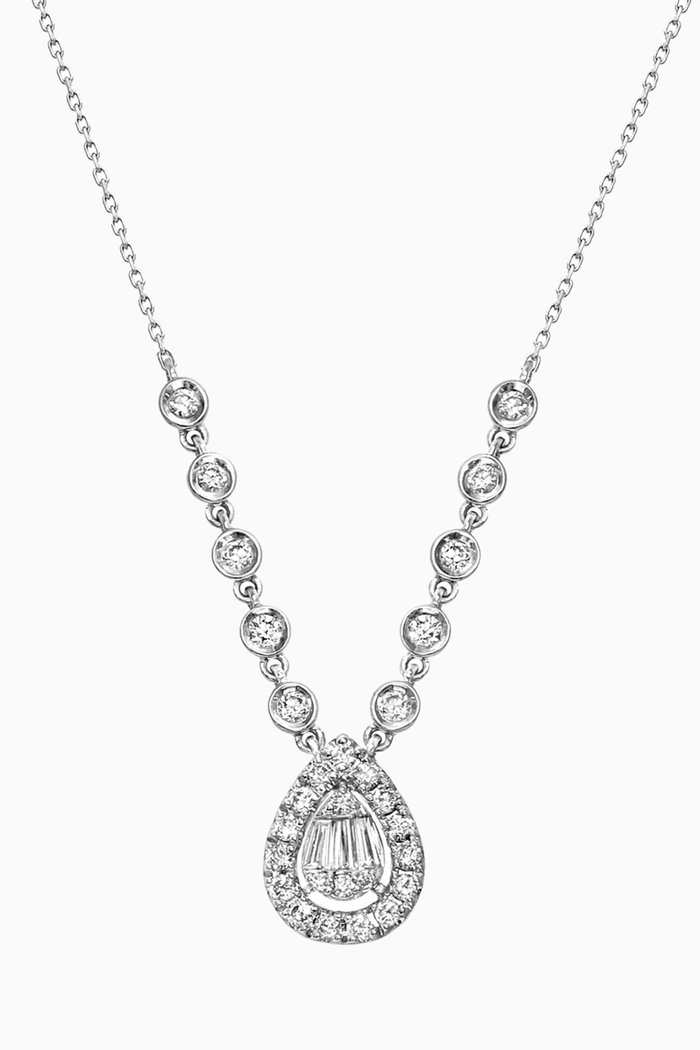 

My Precious Pear Necklace with Diamonds in 18kt White Gold, Silver
