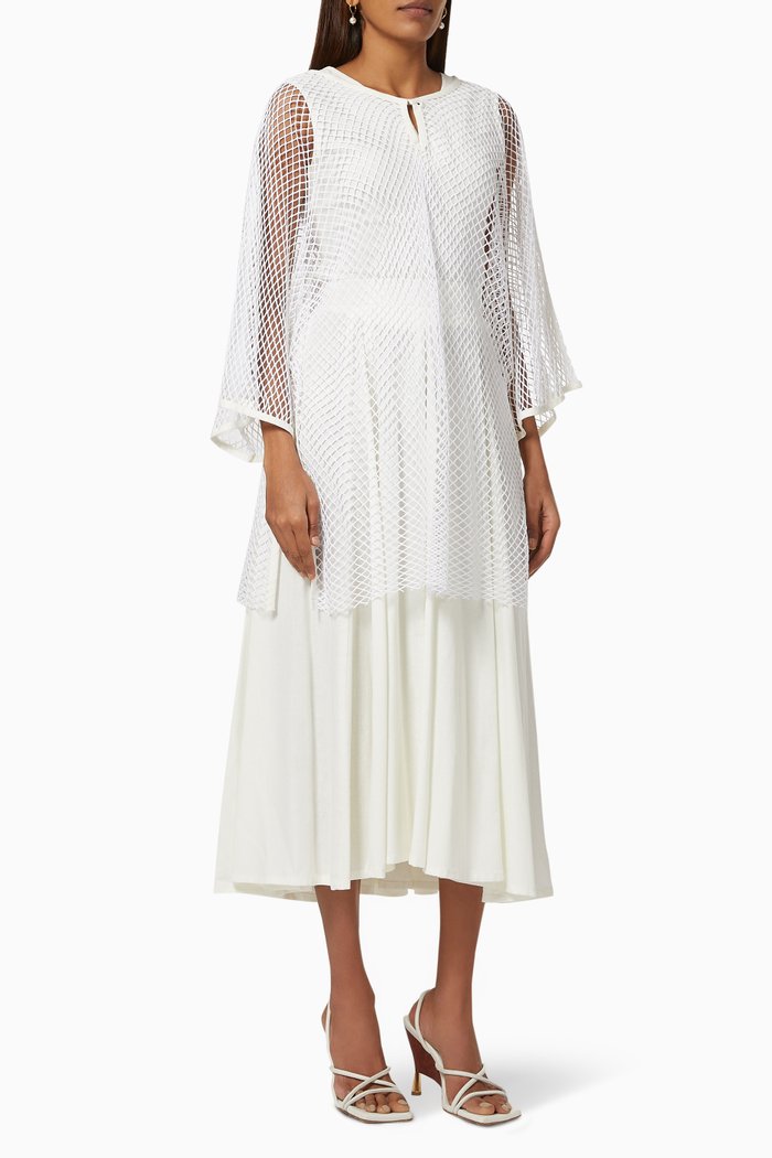 Mesh Top & Skirt Set in Cotton Flex, Neutral