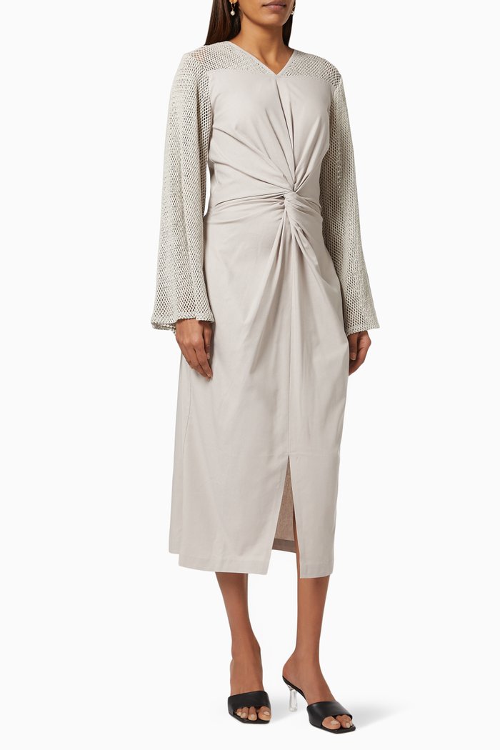 

Ally Mesh Dress in Cotton, Grey