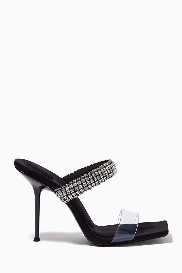 

Julie Slide Heel in Crystal PVC, Black