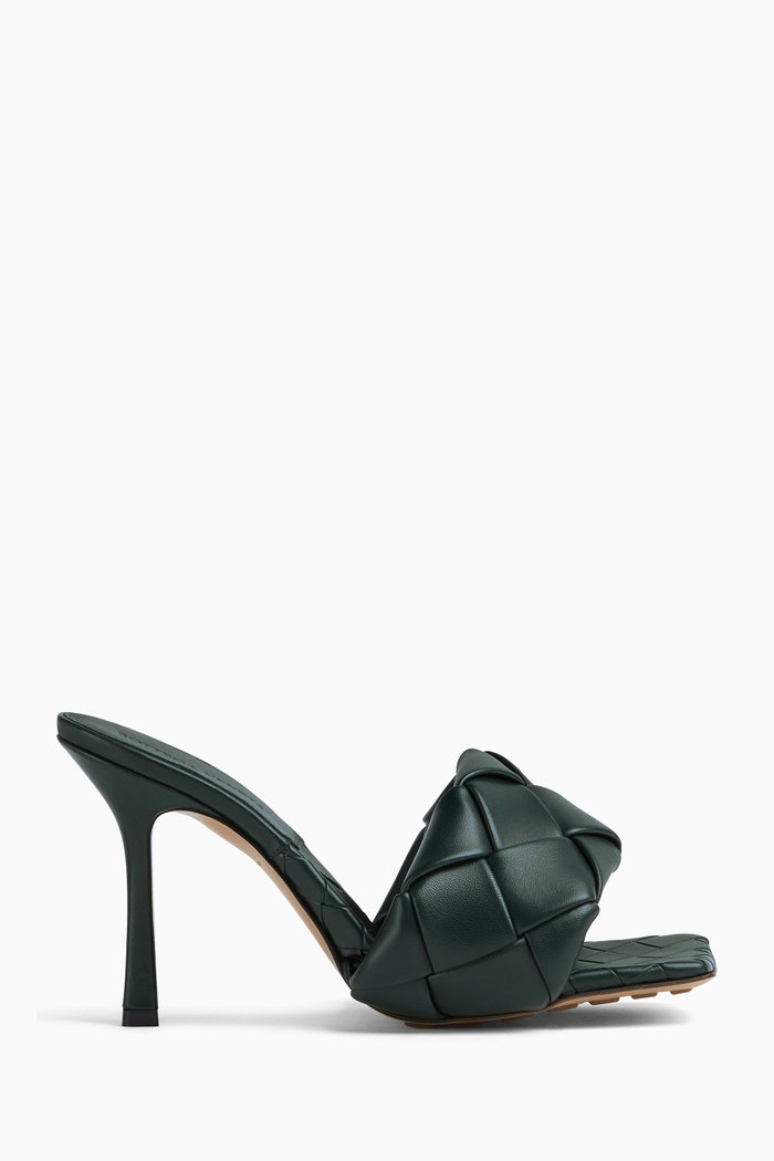 

The Lido Sandals in Intrecciato Nappa, Green