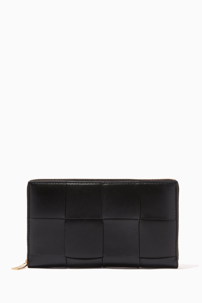 

Continental Wallet in Intrecciato Nappa, Black