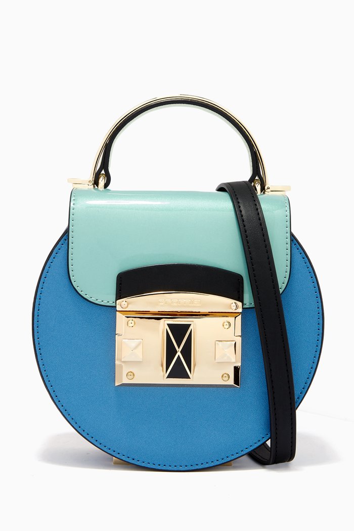 IT Coloured Crossbody in Calfskin Leather, Blue