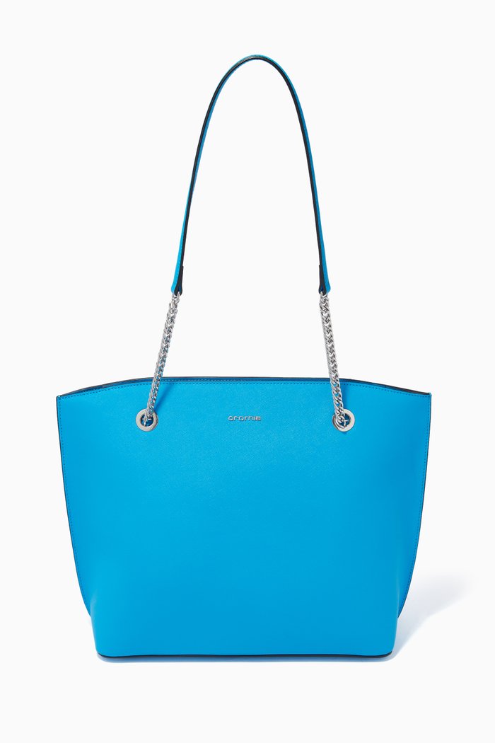 

Large Glicine Handbag in Leather, Blue