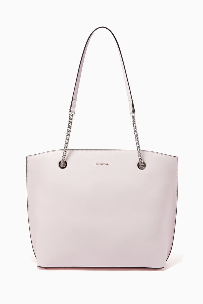 Large Glicine Handbag in Leather, Pink