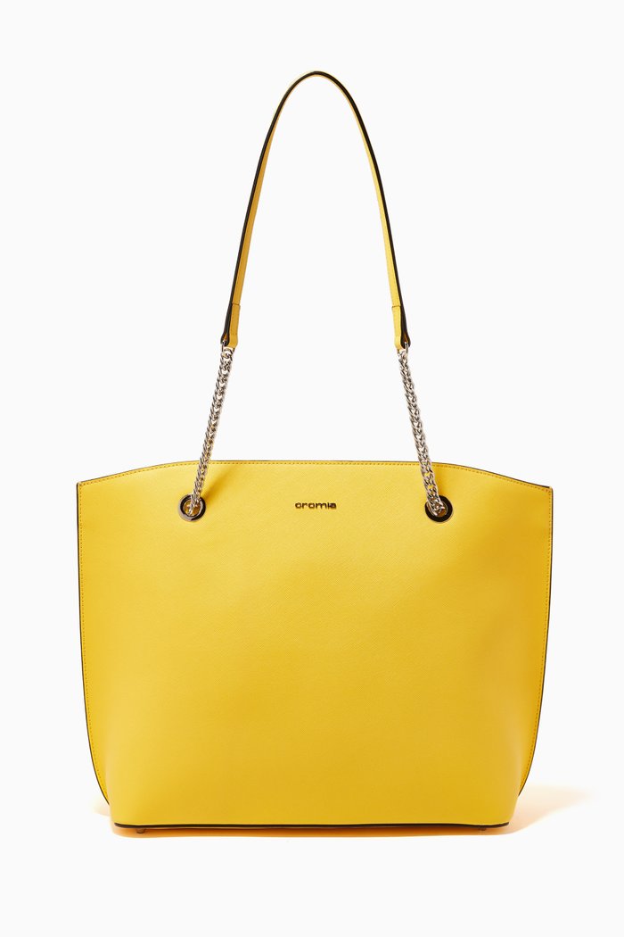 

Large Glicine Handbag in Leather, Yellow