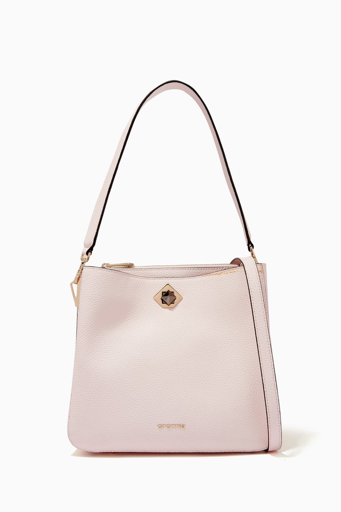 

Mina Handbag in Deer Print Calfskin, Pink