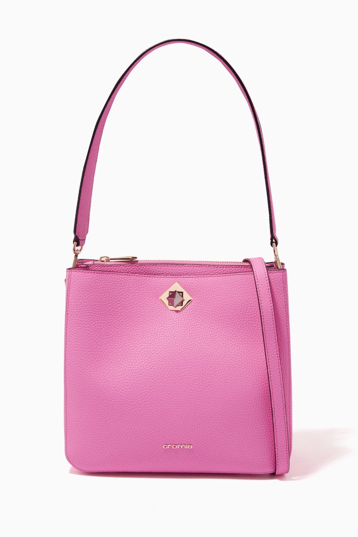 

Mina Handbag in Deer Print Calfskin, Pink