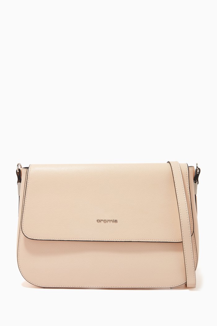 

Akua Crossbody Bag in Pebbled Leather, Neutral