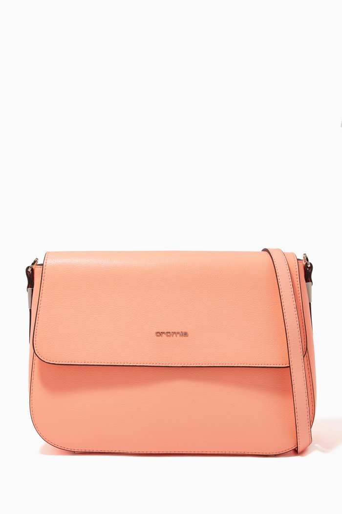 

Akua Crossbody Bag in Pebbled Leather, Orange