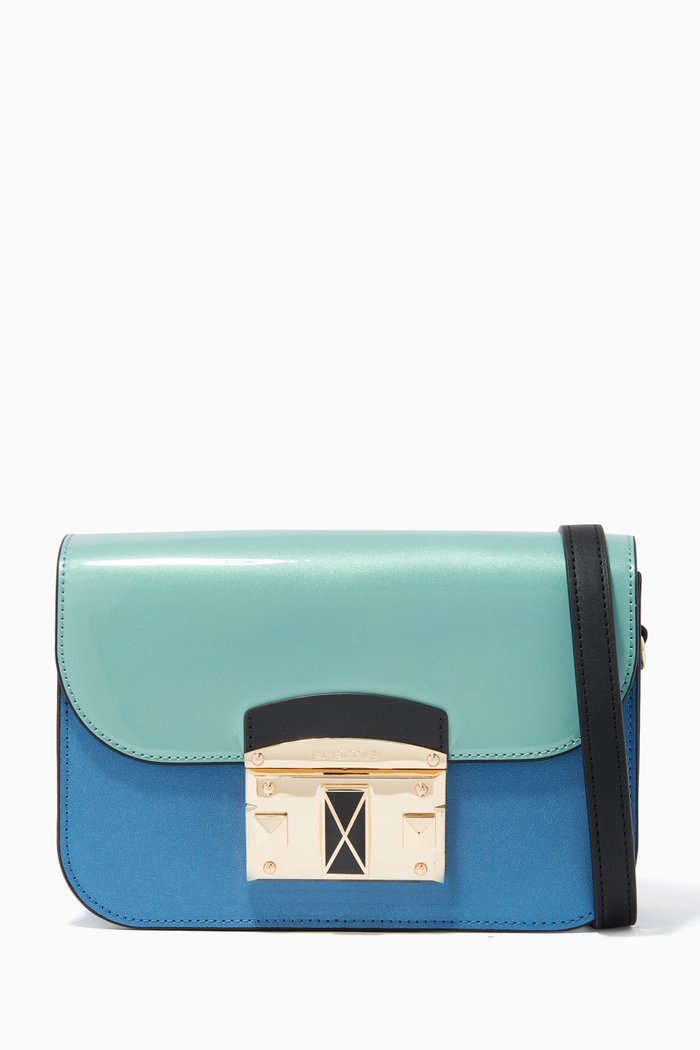 

IT Coloured Crossbody in Patent Calfskin, Blue