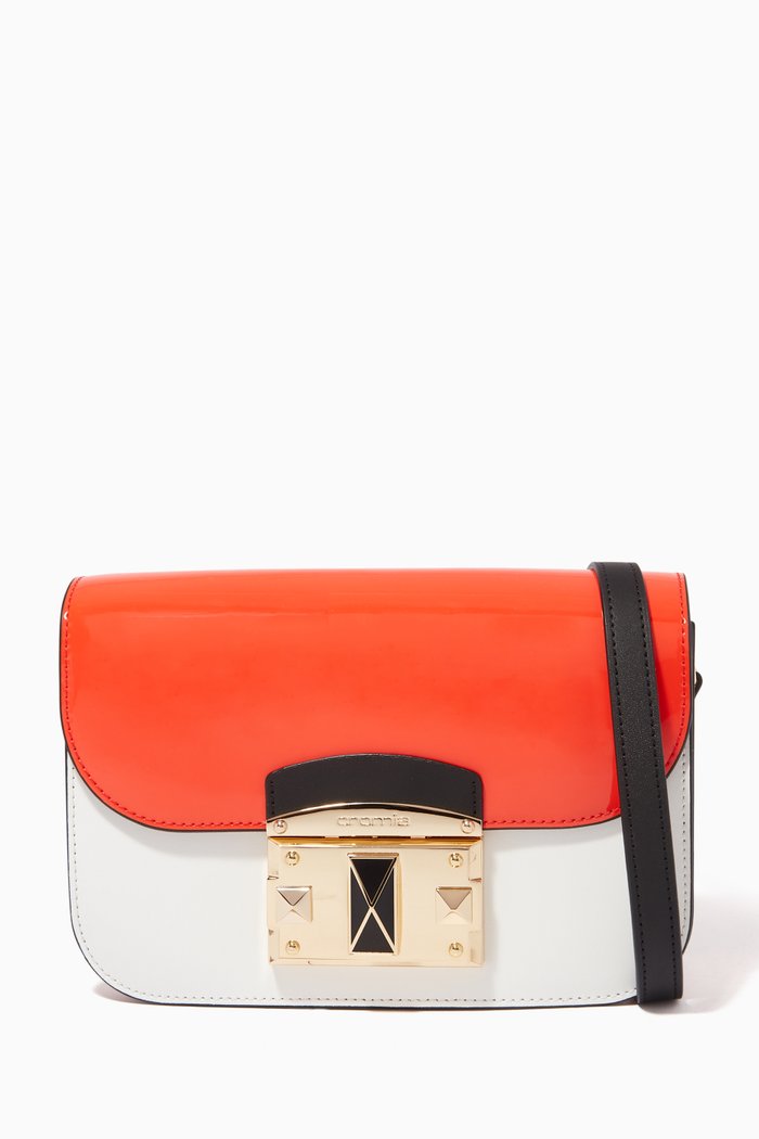 IT Coloured Crossbody in Patent Calfskin, White