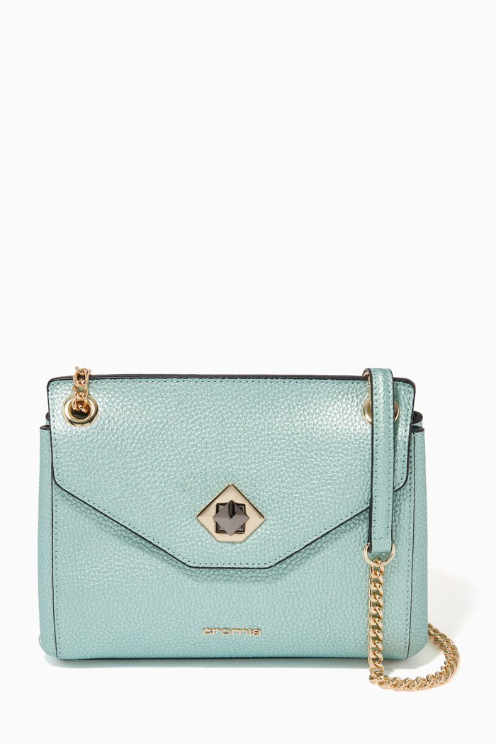 Mina Crossbody in Deer-print Calfskin, Green