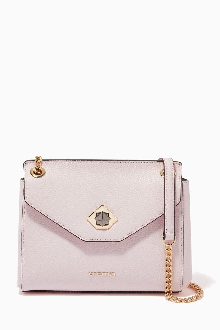 

Mina Crossbody in Deer-print Calfskin, Pink