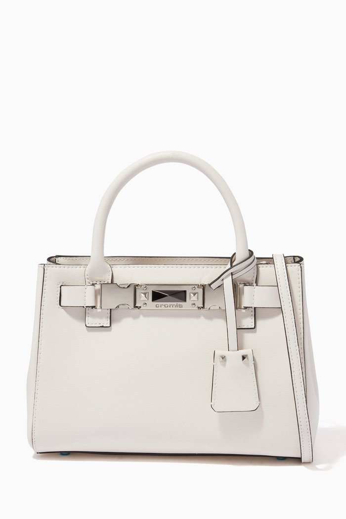 

Small Sapphire Handbag in Micro-grain Calfskin, Grey