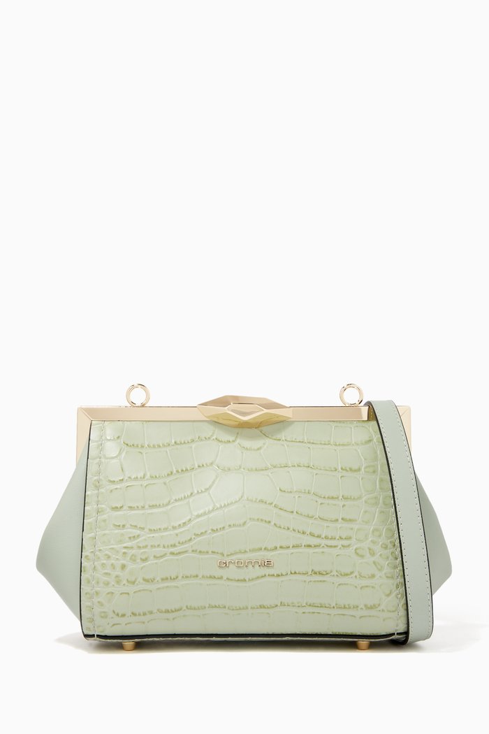 

Loto Crossbody in Croc-embossed Calfskin, Green