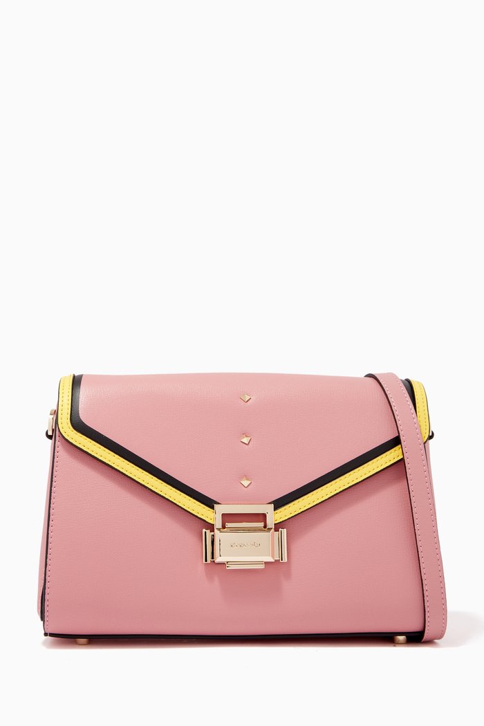 

Medium Ginger Crossbody in Micro-grain Calfskin, Brown